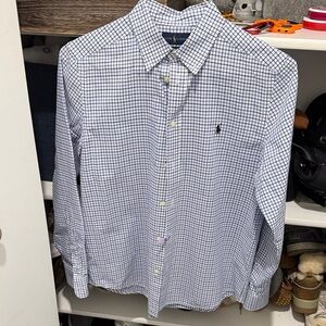 Polo by Ralph Lauren Kids White and Blue Checkered Shirt